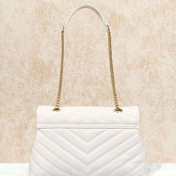 White Elegant Women's Large Capacity Shoulder Bag - Picture 5 of 5